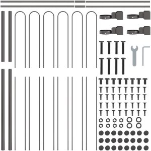 Ogrodzenie z huśtawką, szare, 5,1x1,5 m, stal 5