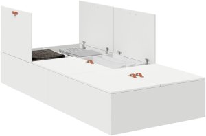 Rama łóżka z miejscem na przechowywanie Biała 90x200 cm 2