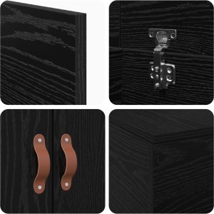 Rama łóżka do przechowywania Czarny Dąb 100x200 cm 10