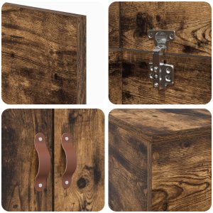 Łóżko do przechowywania z wędzonego dębu 90x200 cm 10