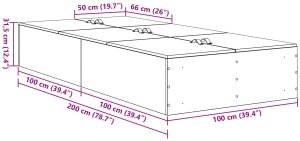 Ramka łóżka z miejscem na przechowywanie w kolorze dębu wędzonego 100x200 cm 11