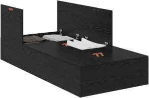 Rama łóżka z miejscem na przechowywanie Czarny Dąb 90x190 cm 2