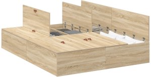 Rama Łóżka Do Przechowywania Sonoma Dąb 160x200 cm 2