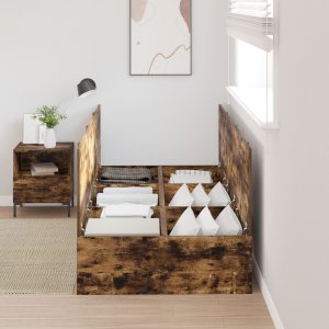 Rama łóżka z miejscem na przechowywanie Dąb wędzony 75x190 cm 4