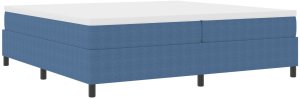 Łóżko z springiem Niebieskie 200x200 cm z tkaniny sztruksowej 2