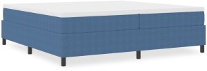 Łóżko z springiem Niebieskie 200x200 cm z tkaniny sztruksowej 4
