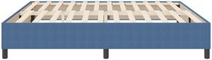 Łóżko z springiem Niebieskie 200x200 cm z tkaniny sztruksowej 7