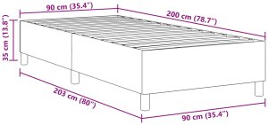 vidaXL Box Spring Bed Niebieski 90x200 cm z materiału sztruksowego 10