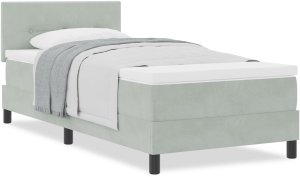 Łóżko Box Spring z materacem Jasnoszary 90x200 cm Aksamit 4