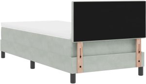 Łóżko Box Spring z materacem Jasnoszary 90x200 cm Aksamit 9