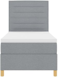 Łóżko kontynentalne z materacem jasnoszary 100x200 cm materiał 8