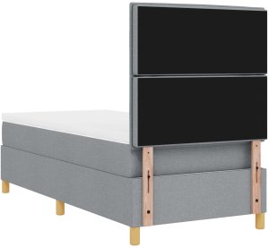 Łóżko kontynentalne z materacem jasnoszary 100x200 cm materiał 10