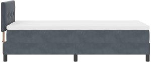 Łóżko z materacem w ciemnoszarym kolorze 90x200 cm z aksamitu 9