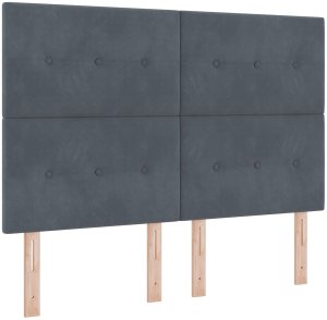 łóżko kontynentalne z materacem ciemnoszary 160x200 cm aksamit 3