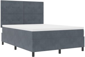 łóżko kontynentalne z materacem ciemnoszary 160x200 cm aksamit 6