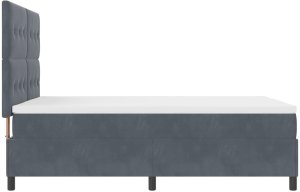 łóżko kontynentalne z materacem ciemnoszary 160x200 cm aksamit 8
