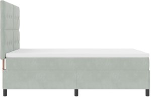 Łóżko z materacem w jasnoszarym kolorze 160x200 cm z aksamitu 9