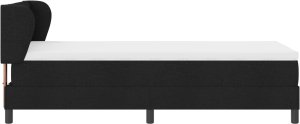Czarne łóżko kontynentalne z materacem 100x200 cm z tkaniny 9