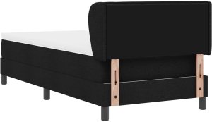 Czarne łóżko kontynentalne z materacem 100x200 cm z tkaniny 10