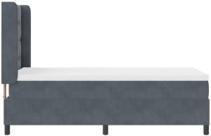 Łóżko Kontynentalne z Materacem Ciemnoszary 100x200 cm Aksamit 8