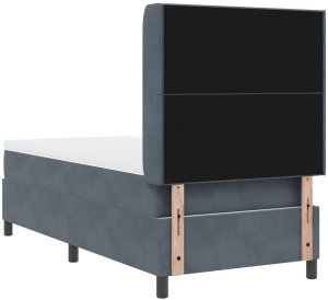 Łóżko Kontynentalne z Materacem Ciemnoszary 100x200 cm Aksamit 9
