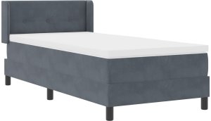 Łóżko z materacem z materacem szare 90x200 cm aksamit 7