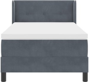 Łóżko z materacem z materacem szare 90x200 cm aksamit 8