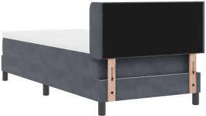 Łóżko z materacem z materacem szare 90x200 cm aksamit 10