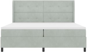 Łóżko z materacem z tapicerką z aksamitu jasnoszare 200x200 cm 8