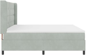 Łóżko z materacem z tapicerką z aksamitu jasnoszare 200x200 cm 9