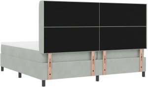 Łóżko z materacem z tapicerką z aksamitu jasnoszare 200x200 cm 10