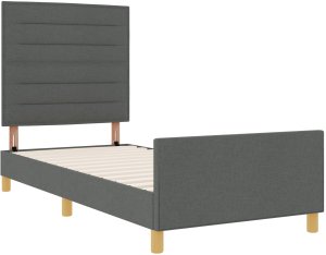 vidaXL Stelaż łóżka Ciemnoszary 100x200 cm Z materiału 3