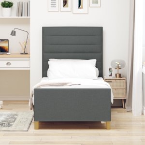vidaXL Stelaż łóżka Ciemnoszary 100x200 cm Z materiału 5