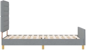vidaXL Łóżko Szare Jasne 100x200 cm Tkanina 9