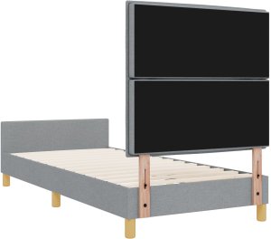 vidaXL Łóżko Szare Jasne 100x200 cm Tkanina 10