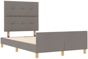 vidaXL Ramka łóżka Taupe 120x200 cm Tkanina 6