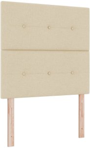 Ramka łóżka w kolorze kremowym, 120x190 cm, wykonana z tkaniny 7