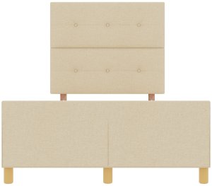 Ramka łóżka w kolorze kremowym, 120x190 cm, wykonana z tkaniny 8