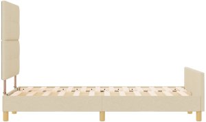 Ramka łóżka w kolorze kremowym, 120x190 cm, wykonana z tkaniny 9