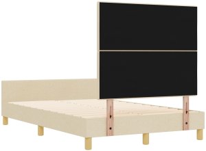 Ramka łóżka w kolorze kremowym, 120x190 cm, wykonana z tkaniny 10