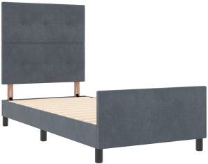 vidaXL Rama łóżka ciemnoszara 80x200 cm welur 3