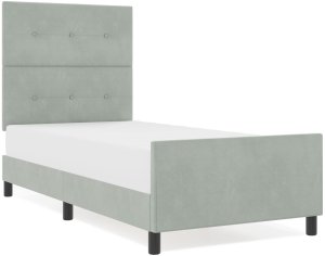 Łóżko z weluru w jasnoszarym kolorze 80x200 cm 2