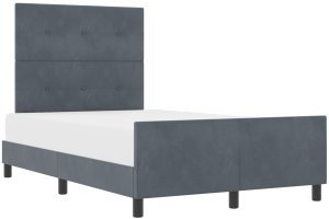 Łóżko Ciemnoszare 120x190 cm Aksamit 2