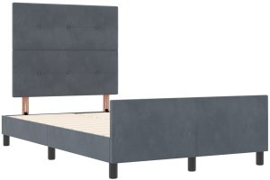 Łóżko Ciemnoszare 120x190 cm Aksamit 6