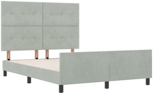 Łóżko Jasnoszare 140x190 cm Aksamit 6