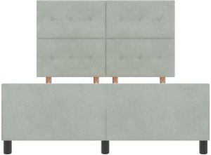 Łóżko Jasnoszare 140x190 cm Aksamit 8