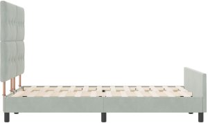 Łóżko Jasnoszare 140x190 cm Aksamit 9