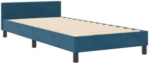 Łóżko w kolorze ciemnoniebieskim 90x200 cm z aksamitu 6