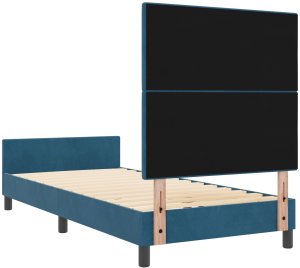 Łóżko w kolorze ciemnoniebieskim 90x200 cm z aksamitu 10
