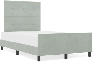 Łóżko w kolorze jasnoszarym z aksamitu 120x200 cm 4